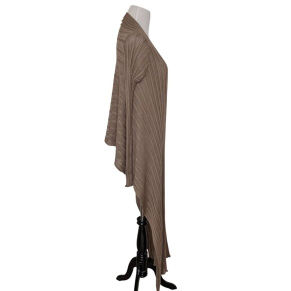 John P Greece Cardigan Womens Size Medium Brown Neutral Tie Front Shawl Shrug - Picture 5 of 11